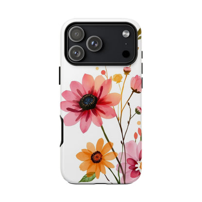iPhone 17 Pro Max / Glossy Phone Case - Watercolour Style Simple Wildflower Design Phone Case