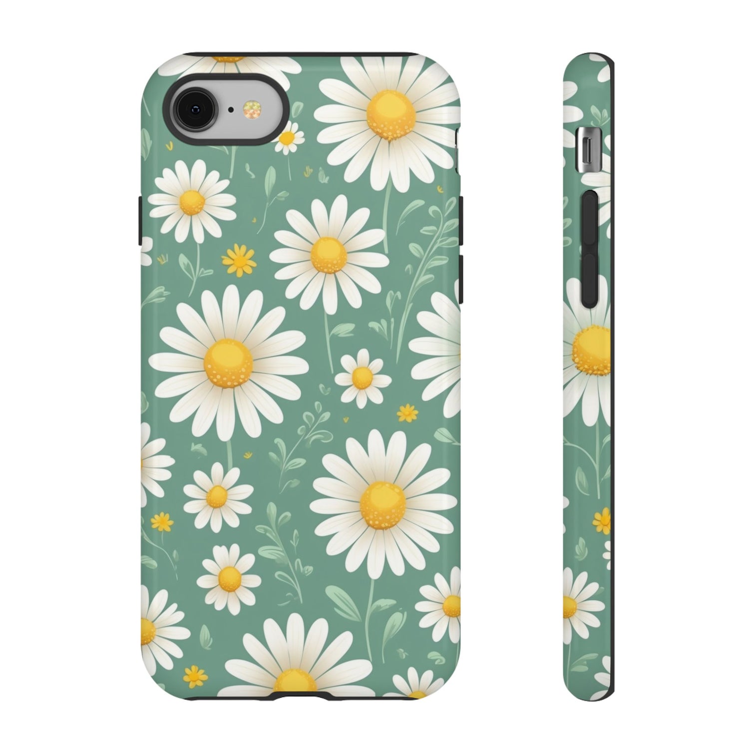 iPhone 8 / Glossy Phone Case - Daisies Floral Pattern 1 Phone Case