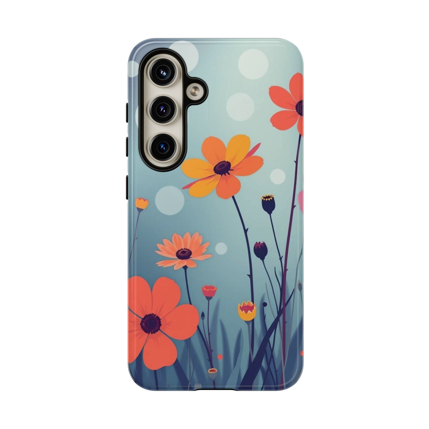 Samsung Galaxy S24 / Glossy Phone Case - Vibrant Wildflowers Design Phone Case