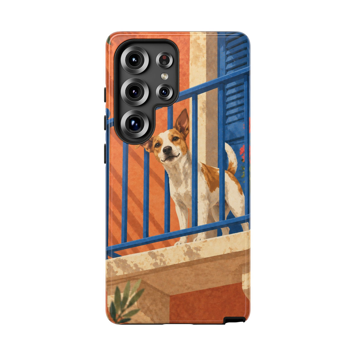 Jack Russell Terrier Balcony Busybody Phone Case - Multicolor Phone Case - Samsung Galaxy S25 Ultra / Glossy