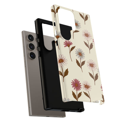 Pretty Cream & Rose Daisy Pattern Phone Case