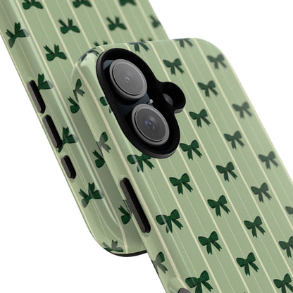 Retro Forest Green Bow Pattern Phone Case