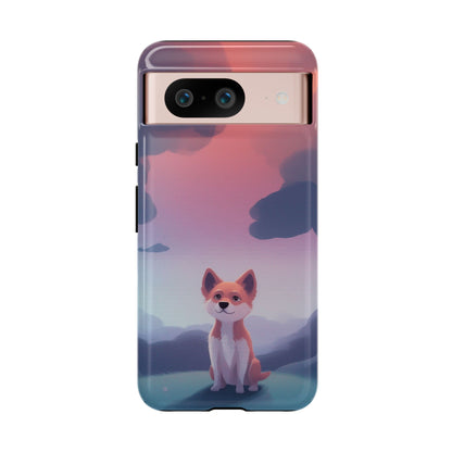 Google Pixel 8 / Glossy Phone Case - Cute Dog & Cloud Design Phone Case