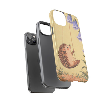 Whimsical Buttercream Hedgehog and Bluebell Phone Case - Yellow Phone Case