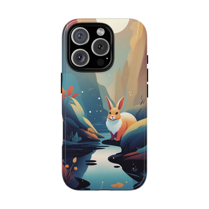 iPhone 16 Pro / Glossy Phone Case - Stylised Rabbit Design Phone Case