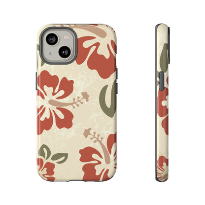 iPhone 14 / Glossy Phone Case - ’Boho Chic Hibiscus Pattern #1’ Phone Case