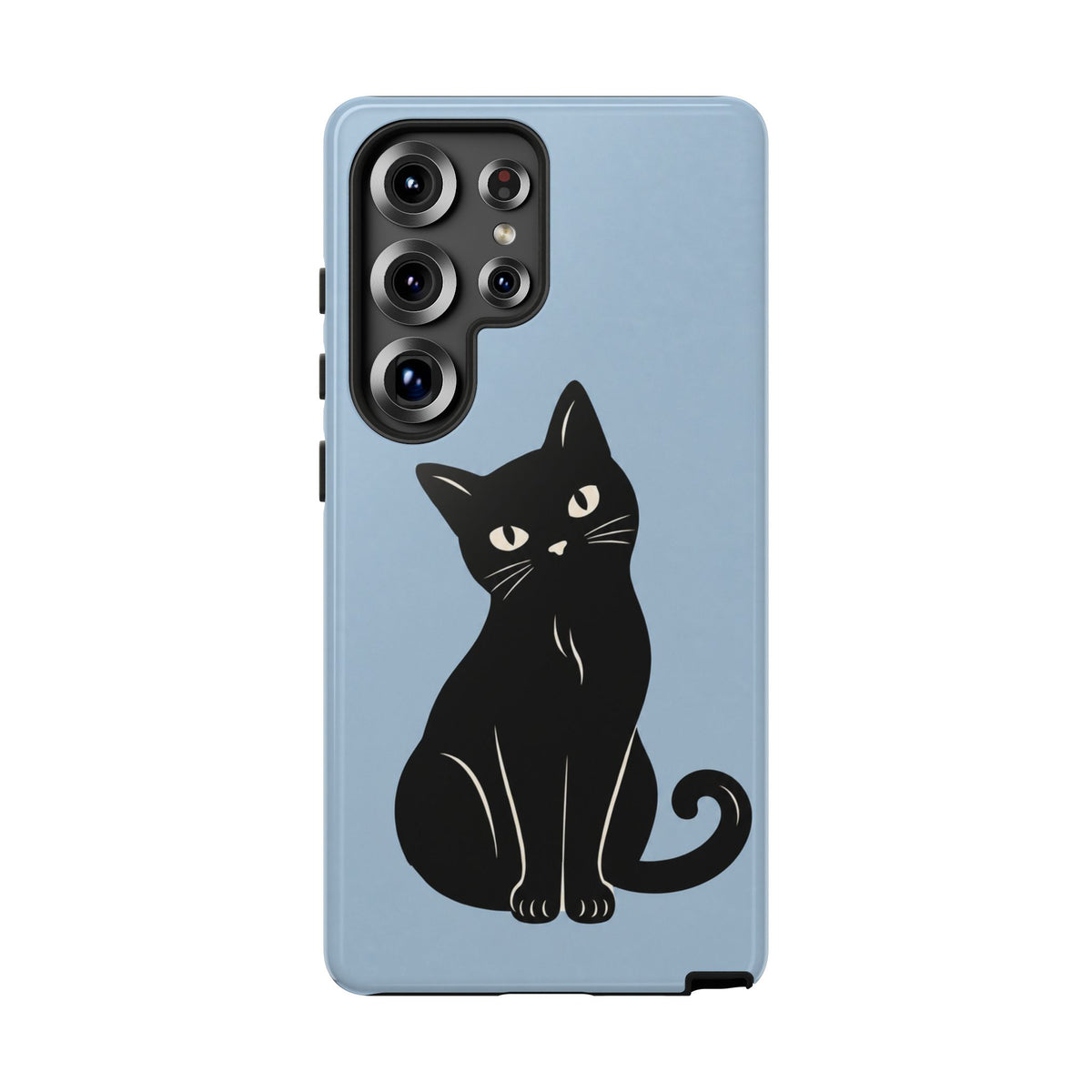 Minimalist Powder Blue & Black Cat Phone Case