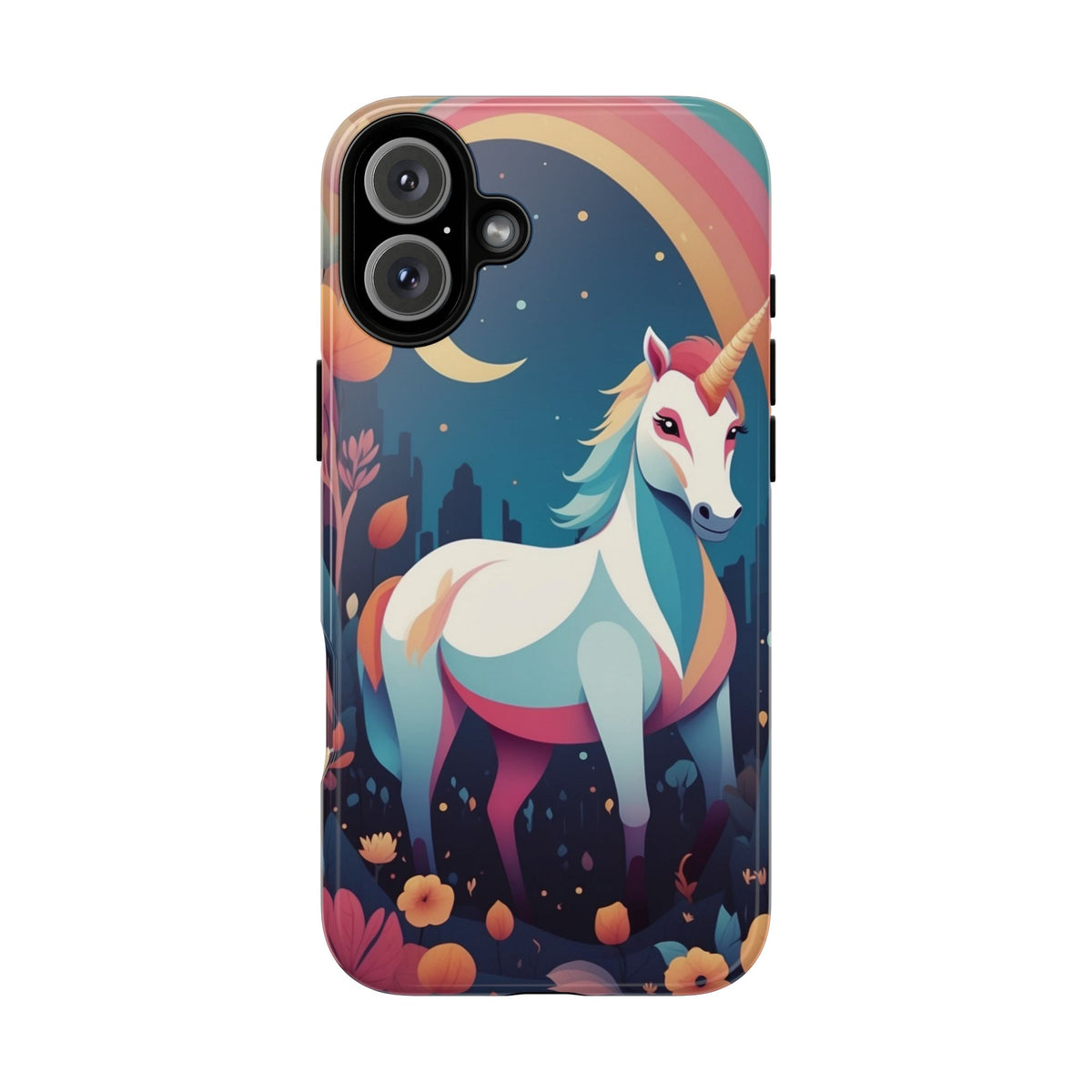 Stylised Unicorn & Rainbow Design Phone Case - Multicolor Phone Case - iPhone 16 Plus / Glossy