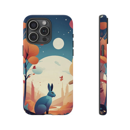 Stylised Blue Hare Design Phone Case - Multicolor Phone Case - iPhone 15 Pro Max / Glossy