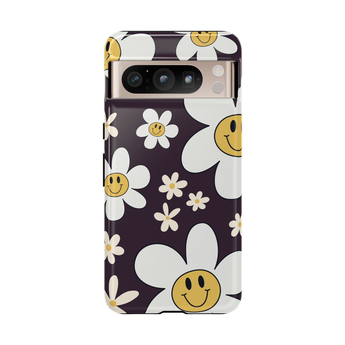 Fun Retro Daisy Pattern with Purple Background Phone Case - Purple Phone Case - Google Pixel 8 Pro / Glossy