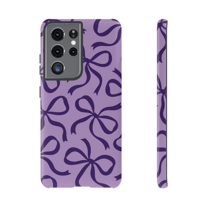 Bold Lilac and Deep Purple Bow Pattern Phone Case