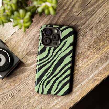 Modern Mint Zebra Print Phone Case
