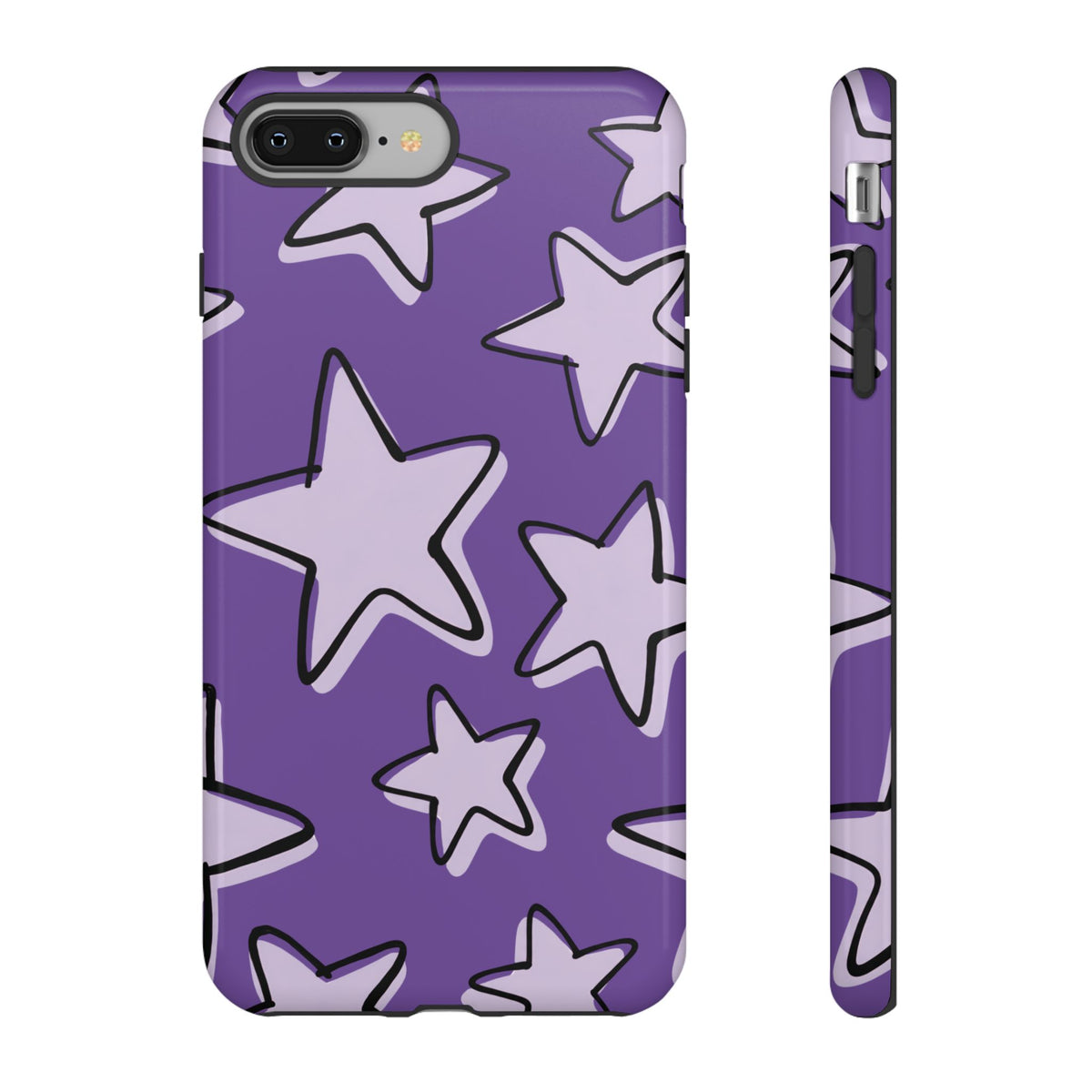 Violet Purple Doodle Star Phone Case