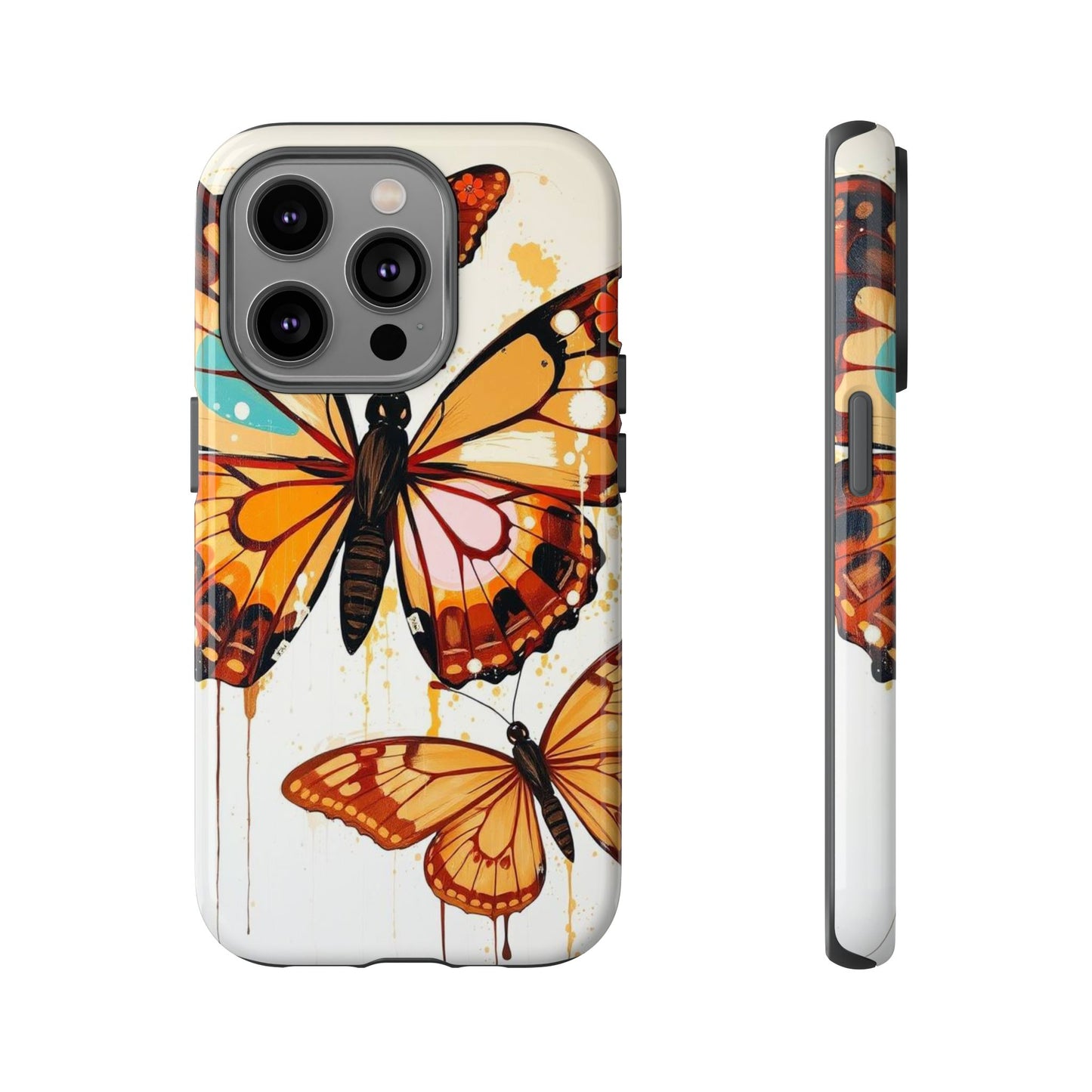 iPhone 14 Pro / Glossy Phone Case - Abstract Butterflies Design Phone Case
