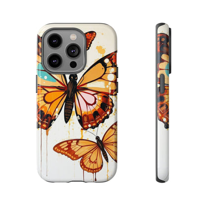 iPhone 14 Pro / Glossy Phone Case - Abstract Butterflies Design Phone Case