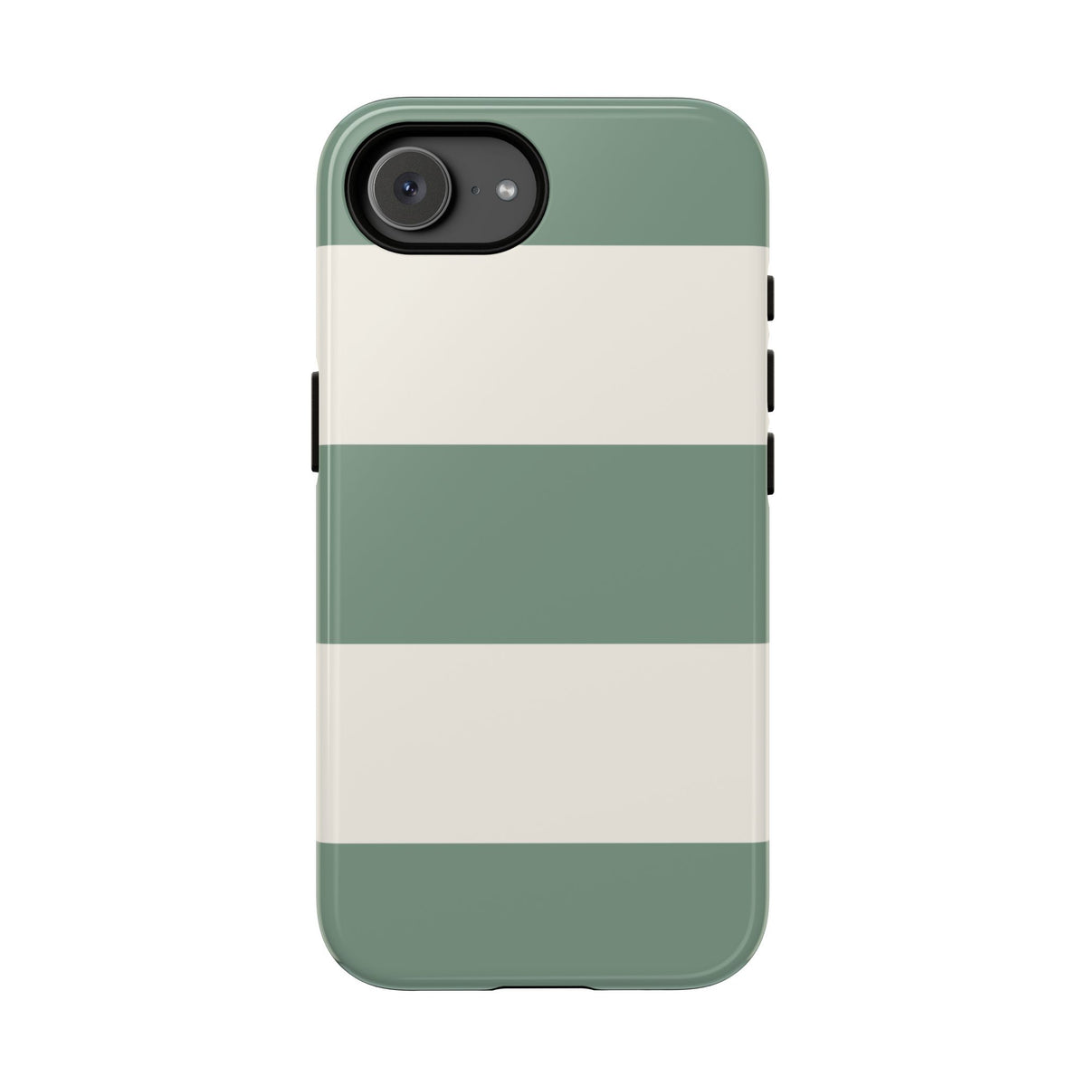Green & White Horizontal Stripe Pattern Phone Case - Green Phone Case - iPhone 17e / Glossy