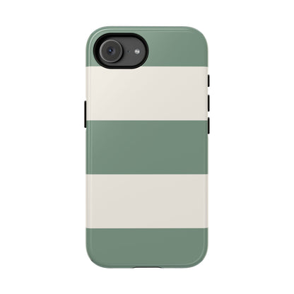 Green & White Horizontal Stripe Pattern Phone Case - Green Phone Case - iPhone 17e / Glossy