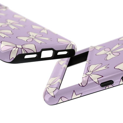 Chic Lilac Bow Pattern Phone Case