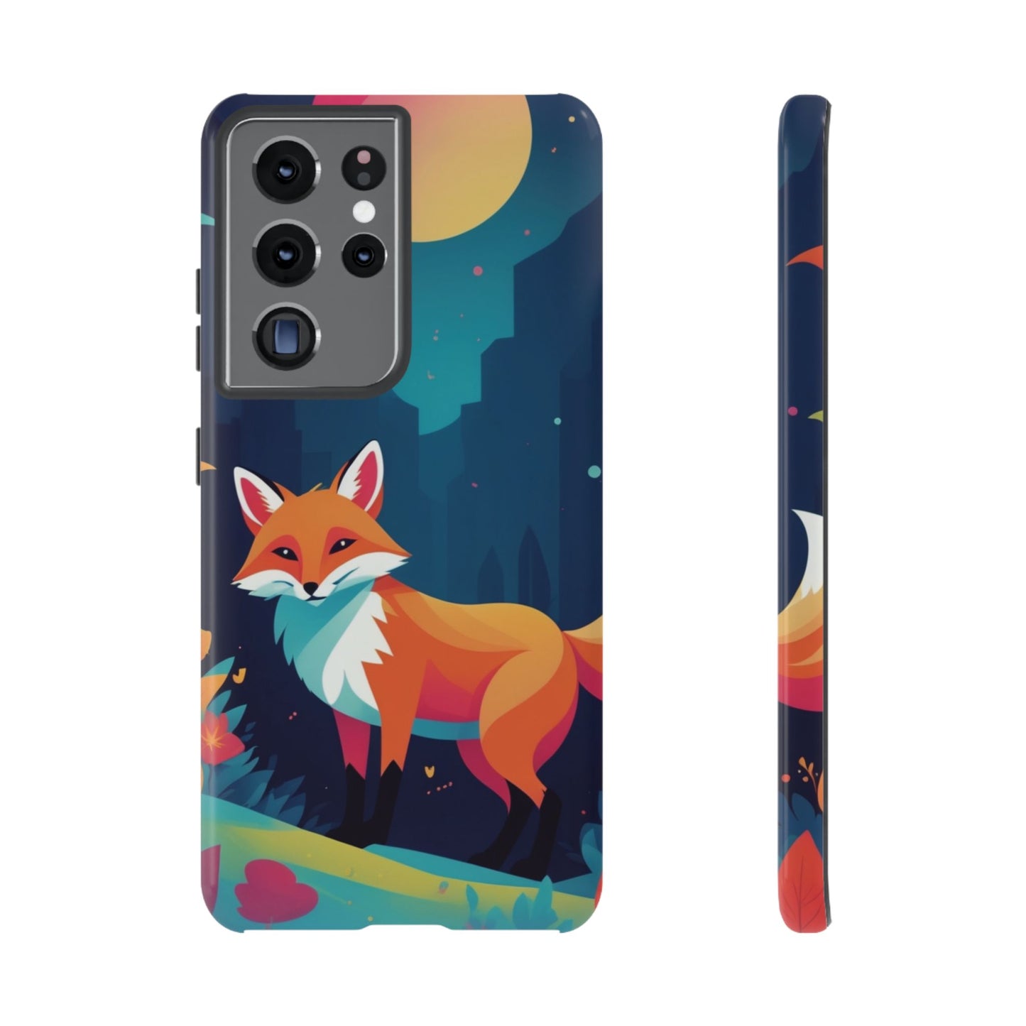 Samsung Galaxy S21 Ultra / Glossy Phone Case - Stylised Fox Design Phone Case