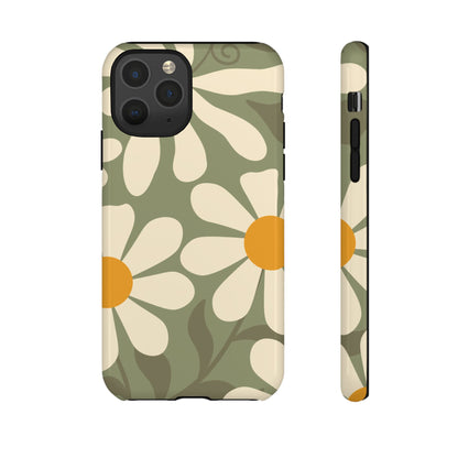 Retro Green Daisy Pattern #2 Phone Case - Green Phone Case - iPhone 11 Pro / Glossy