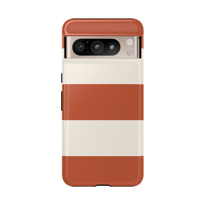 Terracotta Horizontal Stripe Pattern Phone Case - Orange Phone Case - Google Pixel 8 Pro / Glossy