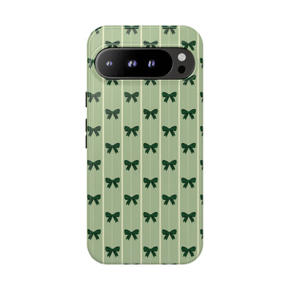 Retro Forest Green Bow Pattern Phone Case