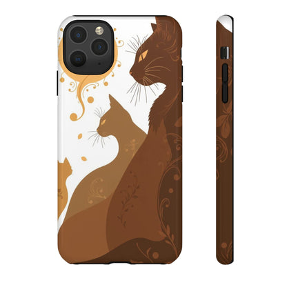 iPhone 11 Pro Max / Glossy Phone Case - Abstract Cat Pattern Design Phone Case