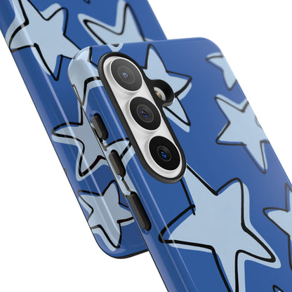 Cobalt Blue Doodle Star Phone Case