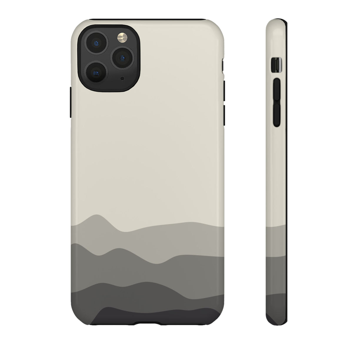 Ivory Abstract Waves Protective Phone Case - White Phone Case - iPhone 11 Pro Max / Glossy