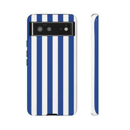 Google Pixel 6 / Glossy Phone Case - Simple Blue & White Stripe Pattern Phone Case