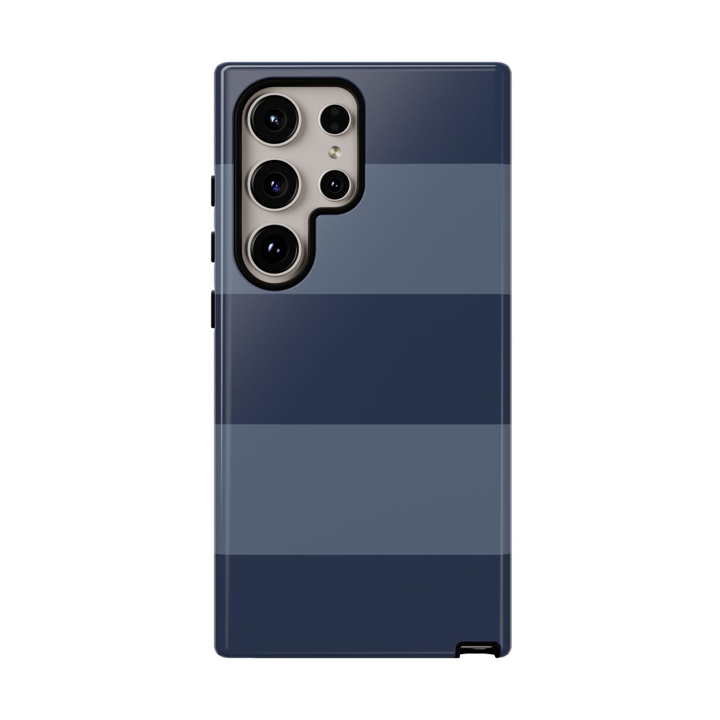 Dark Blue Horizontal Stripe Pattern Phone Case - Blue Phone Case - Samsung Galaxy S24 Ultra / Glossy