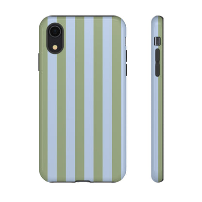Trendy Ice Blue & Green Stripe Pattern Phone Case - Blue Phone Case - iPhone XR / Glossy