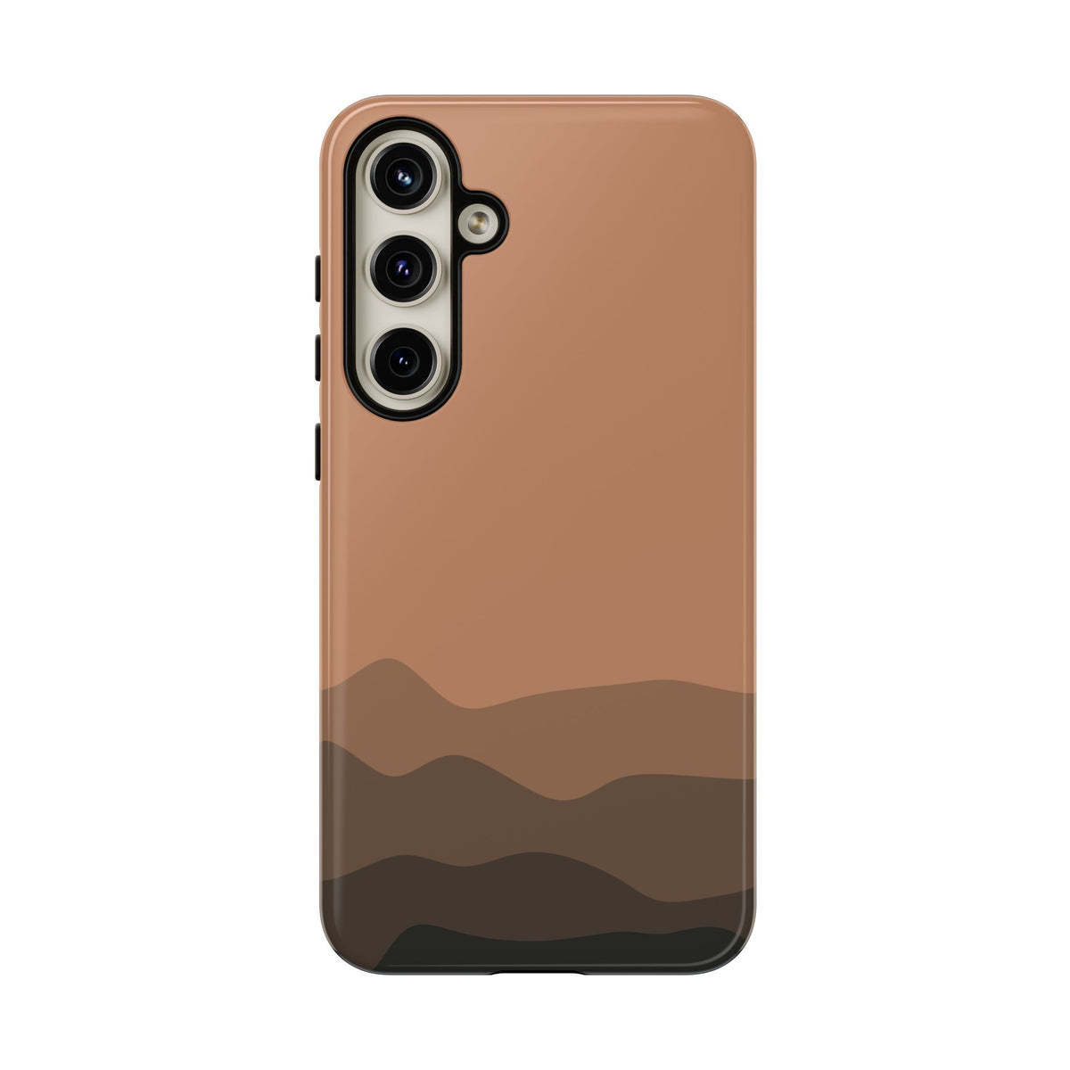 Brown Abstract Waves Protective Phone Case - Brown Phone Case - Samsung Galaxy S24 Plus / Glossy