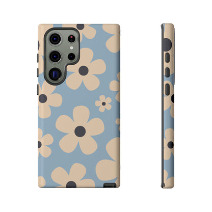 Cute Light Blue & Cream Daisy Pattern Phone Case - Blue Phone Case - Samsung Galaxy S23 Ultra / Glossy