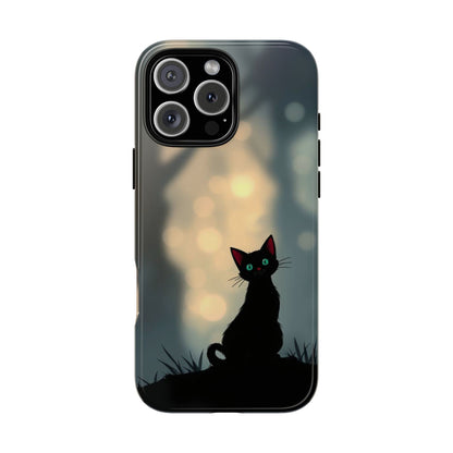 iPhone 16 Pro Max / Glossy Phone Case - Gothic Cat Design Phone Case