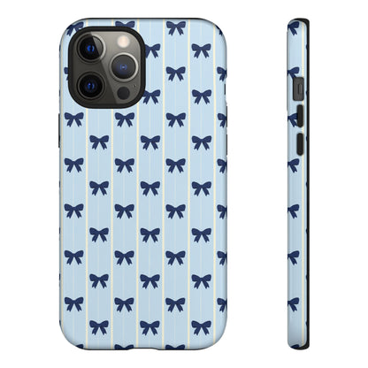 Retro Navy Blue Bow Pattern Phone Case