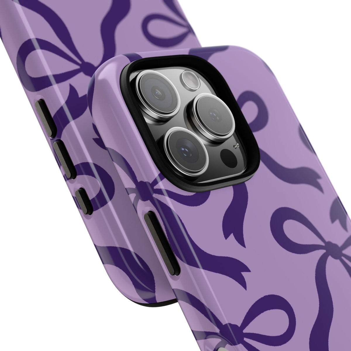 Bold Lilac and Deep Purple Bow Pattern Phone Case - Purple Phone Case