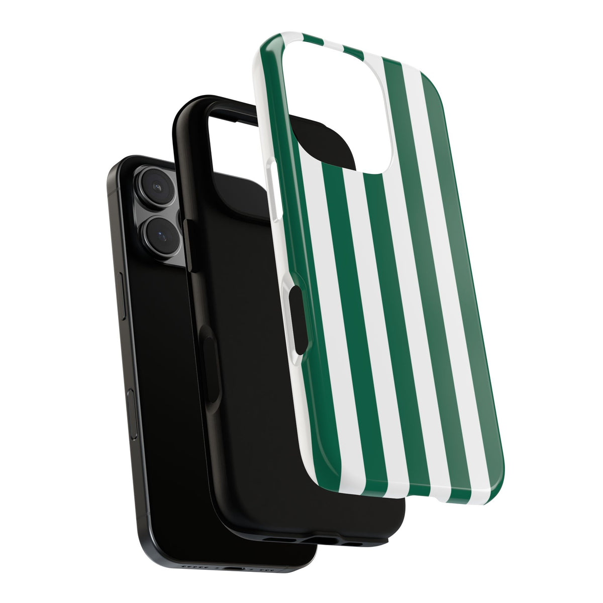 Simple Green & White Stripe Pattern Phone Case - Green Phone Case