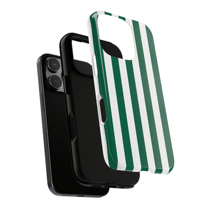 Simple Green & White Stripe Pattern Phone Case - Green Phone Case