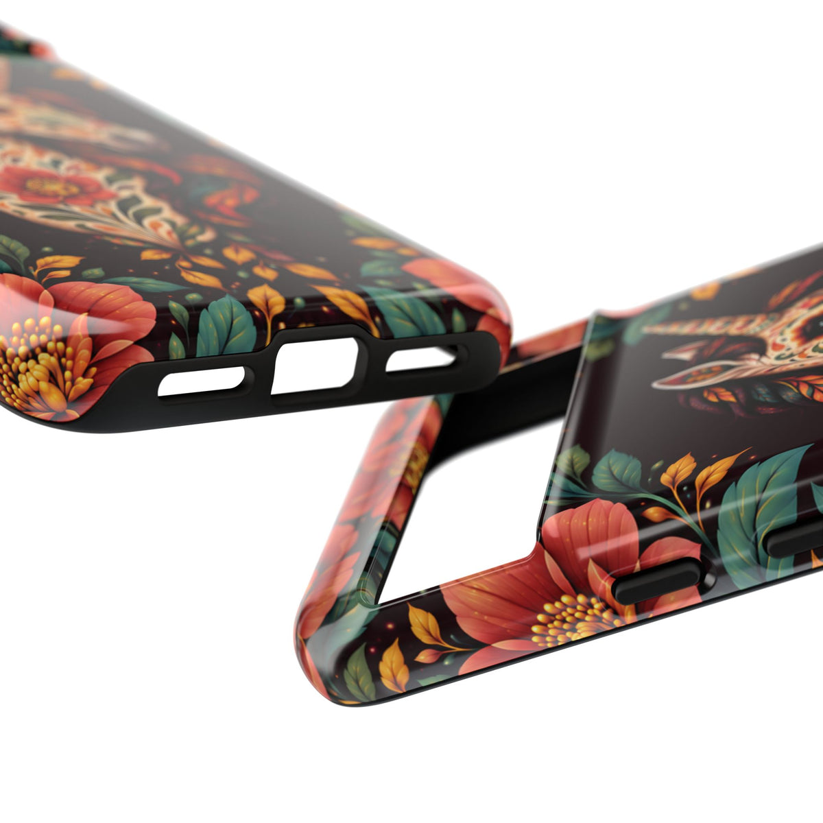 Elegant Terracotta and Teal Calavera Unicorn Phone Case - Phone Case