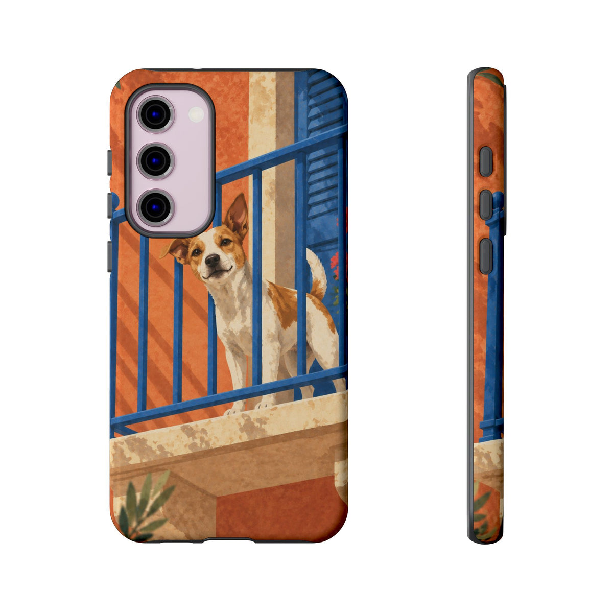 Jack Russell Terrier Balcony Busybody Phone Case - Multicolor Phone Case - Samsung Galaxy S23 Plus / Glossy