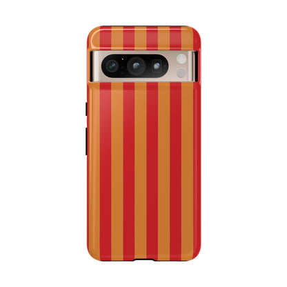 Google Pixel 8 Pro / Glossy Phone Case - ’Orange & Red Stripe Pattern’ Phone Case