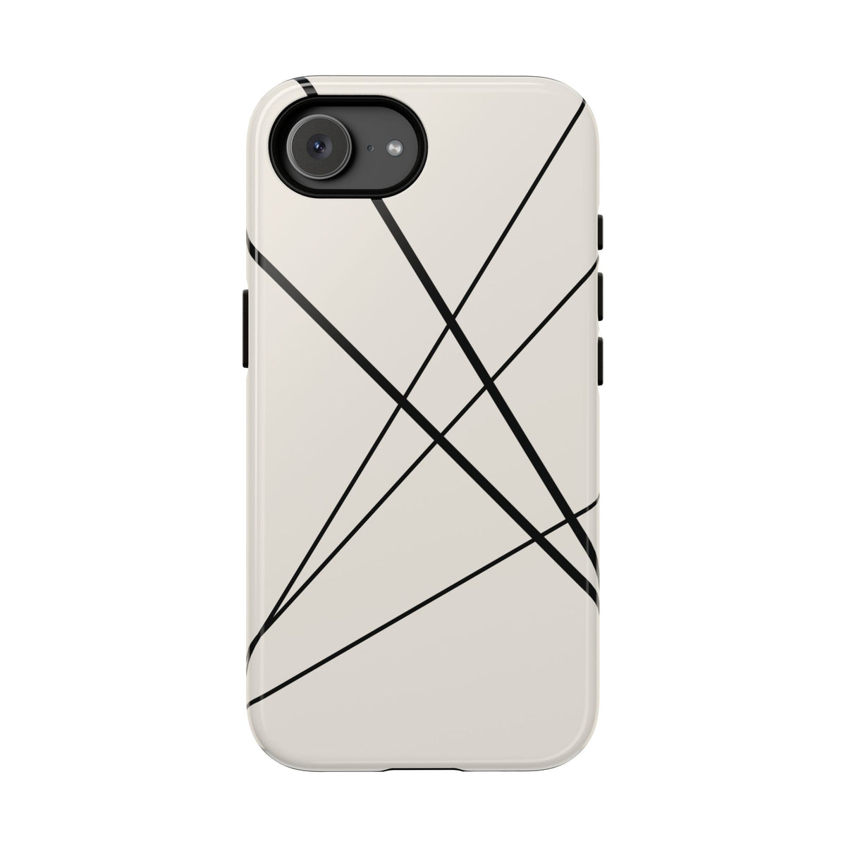 Abstract White with Black Lines Phone Case - White Phone Case - iPhone 17e / Glossy