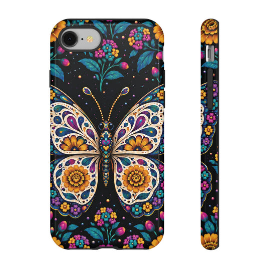Vibrant Purple and Teal Calavera Butterfly Phone Case - Multicolor Phone Case - iPhone 8 / Glossy