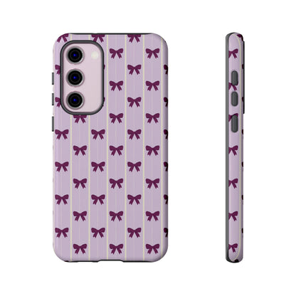 Retro Plum Purple Bow Pattern Phone Case