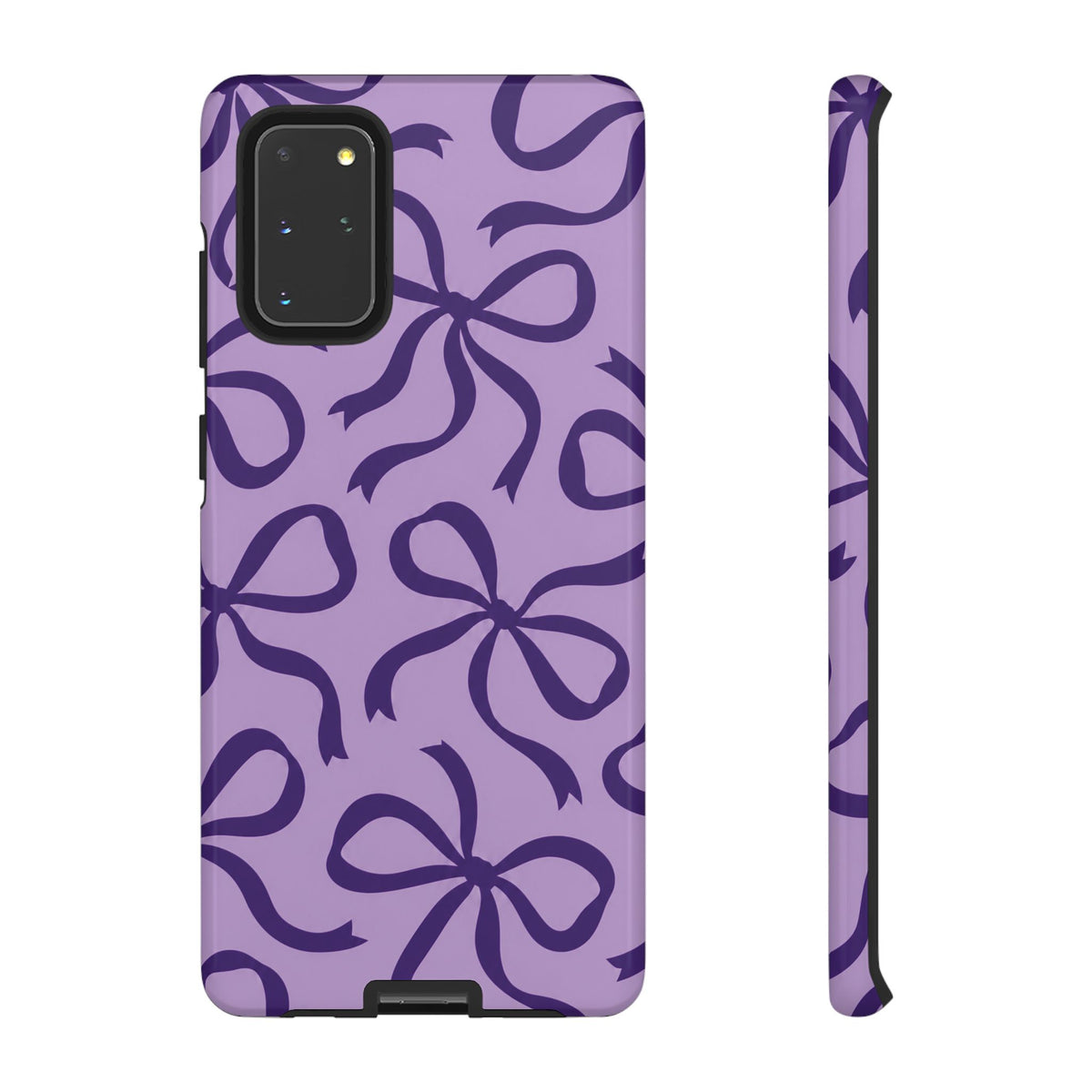 Bold Lilac and Deep Purple Bow Pattern Phone Case