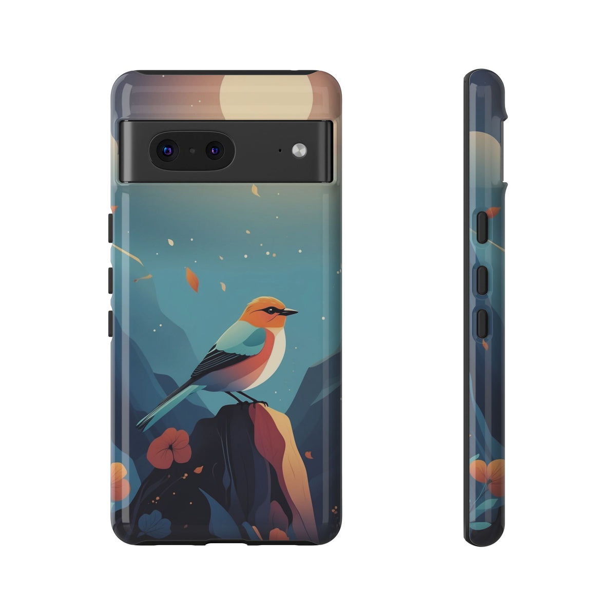 Stylised Bird Design Phone Case - Multicolor Phone Case - Google Pixel 7 / Glossy