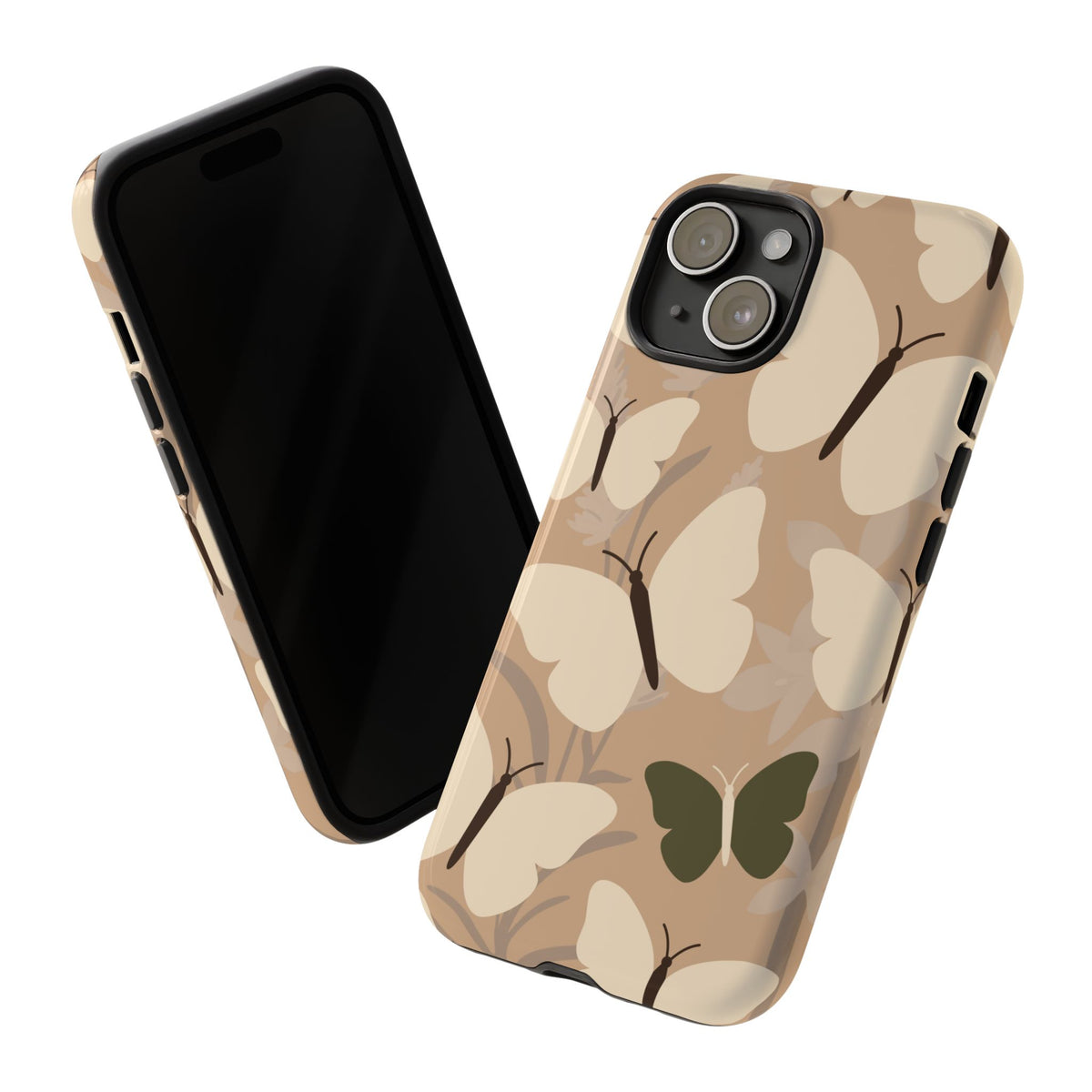 Minimalist Beige Butterfly Pattern Phone Case - Beige Phone Case
