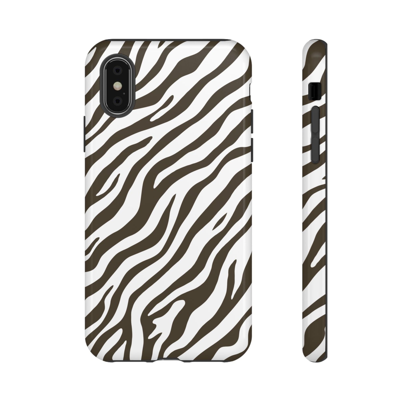 Stylish Mocha Zebra Print Phone Case