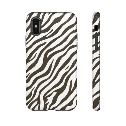 Stylish Mocha Zebra Print Phone Case